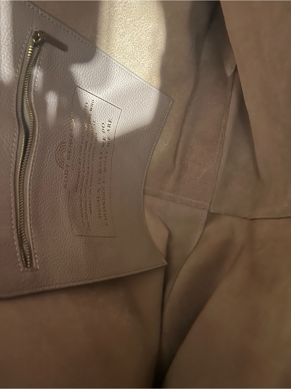 Kurt Geiger Taupe Pebbled Leather Tote with Gold Foil Logo - Picture 4 of 8